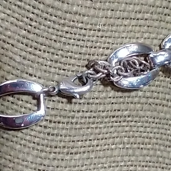 Elegant Silver Chain Necklace vintage shiny statement - Picture 3 of 3